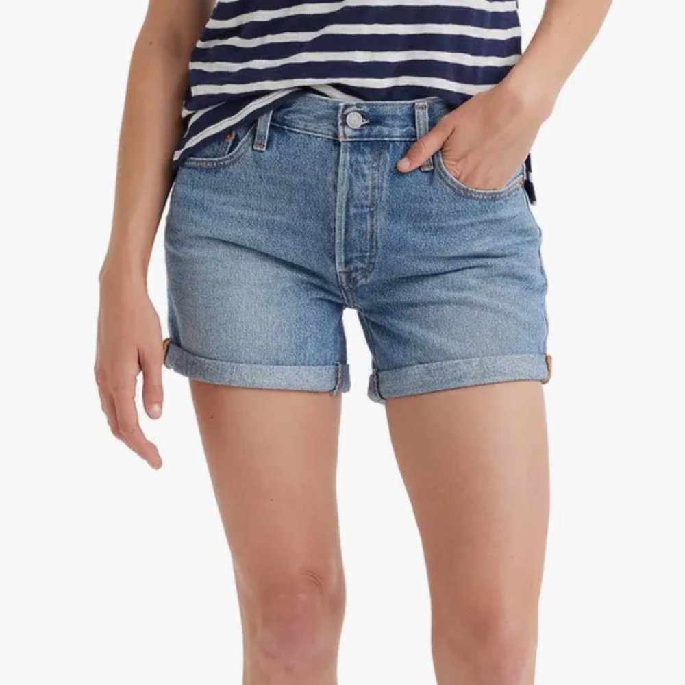 Levi's 501 high waisted denim jean shorts NEW
